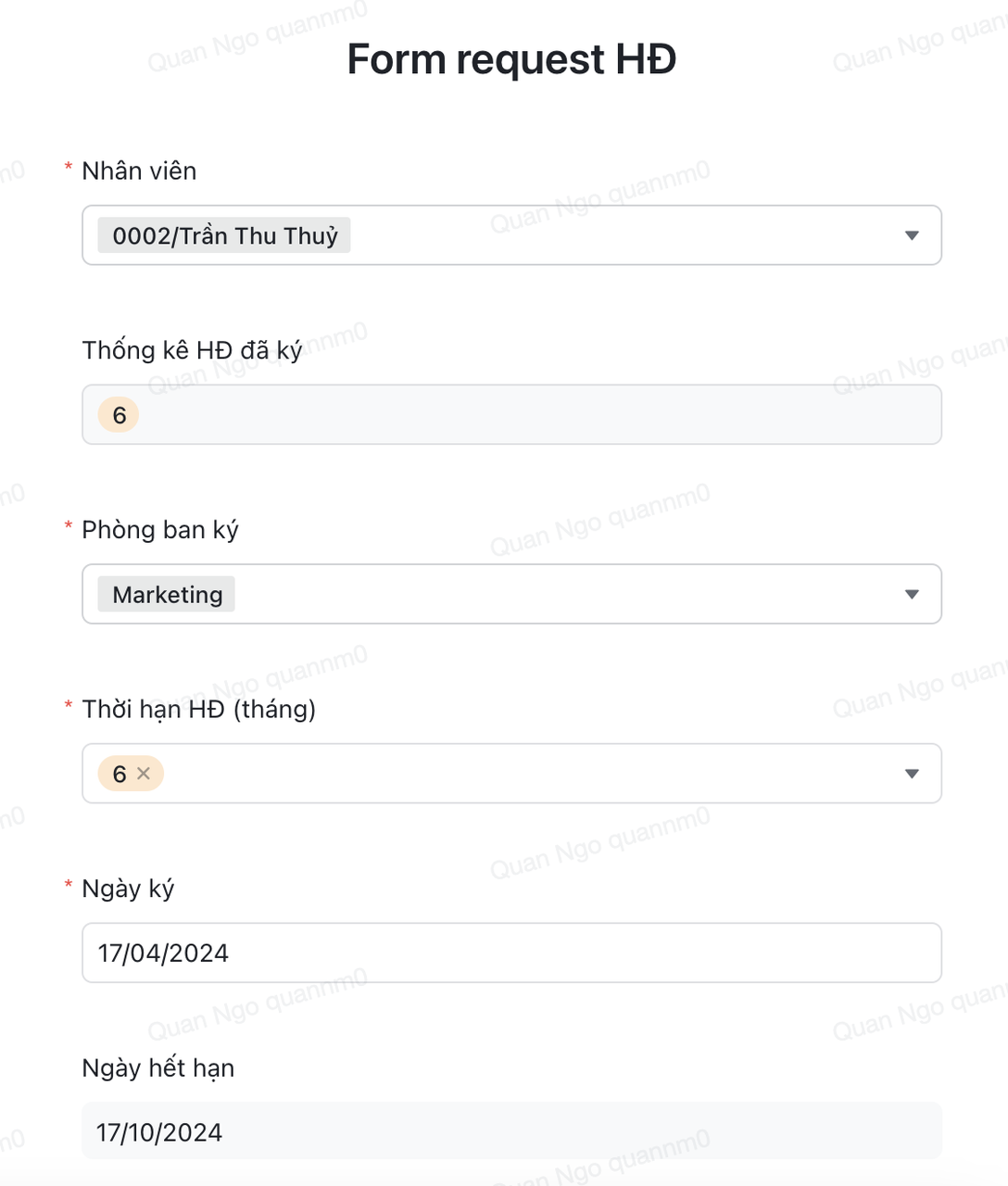 Tạo yêu cầu phê duyệt bằng Lark Form